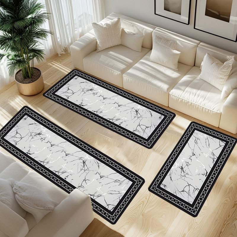 Ensemble de tapis de salle de bain lavables 3 pièces Kithen