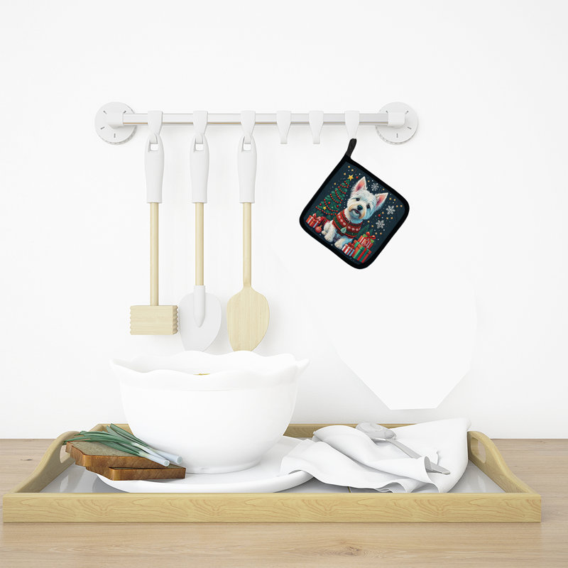 Paire de porte-casseroles Westie Christmas