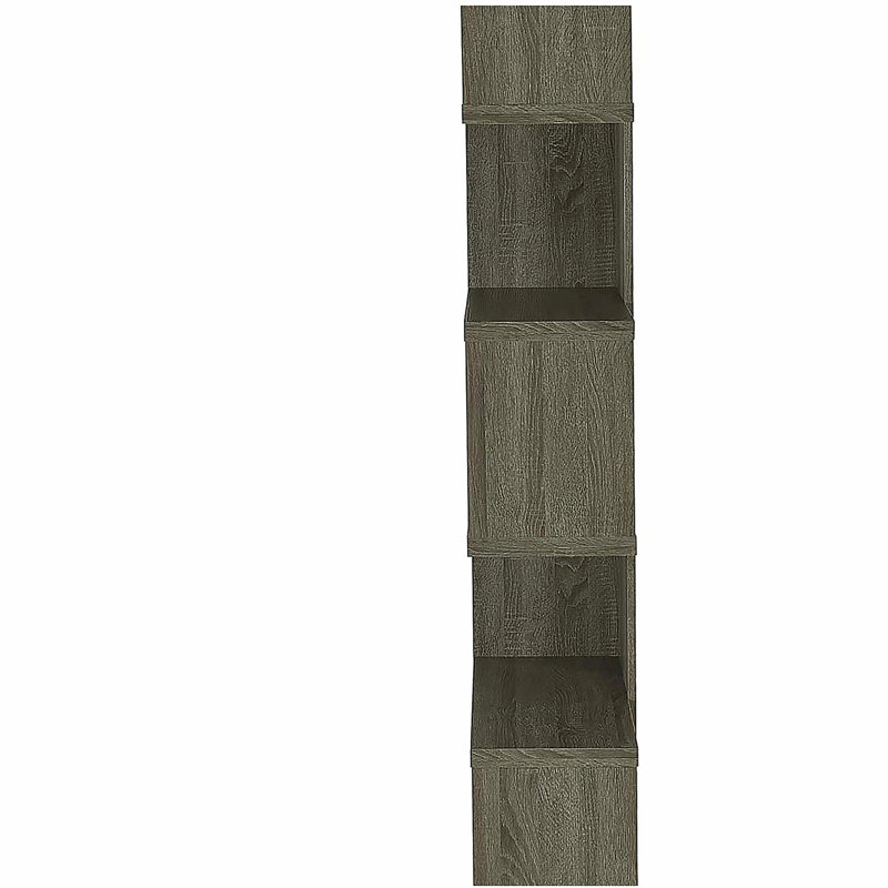 Bibliothèque à 5 tablettes gris patiné