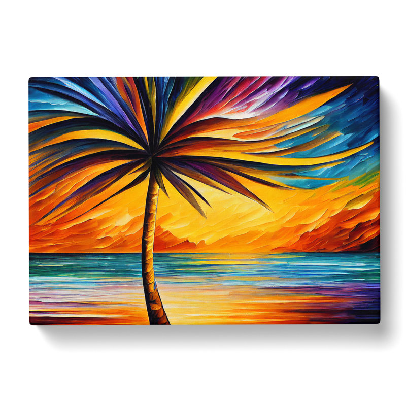 Palm Tree Painting Vol.8 Abstract - Wrapped Canvas Print, 35cm H x 50cm W x 3cm D