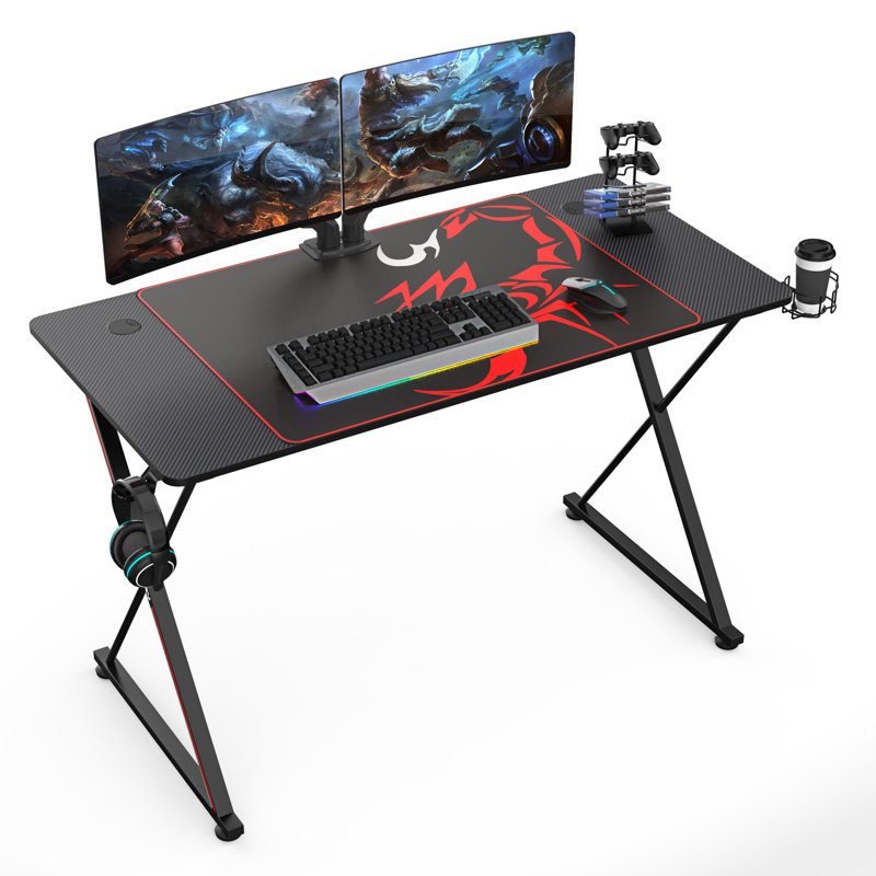 Metal Base Computer Desk, 29.33" H x 47.24" W x 23.62" D