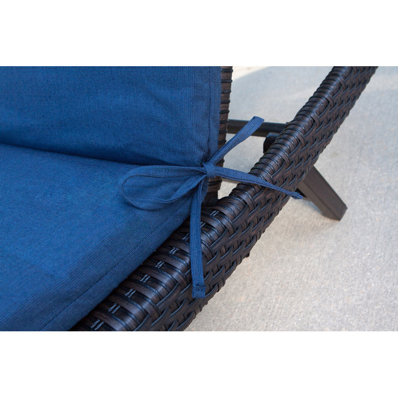 Sunbrella® Premium Outdoor Chaise Lounge Cushion, Spectrum Indigo Sunbrella® Plainweave
