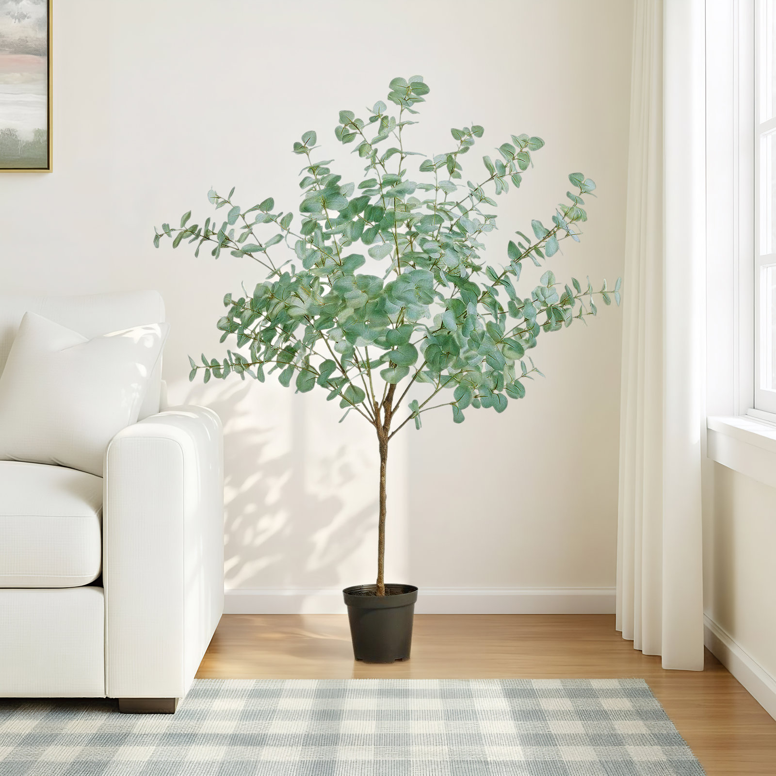 54.5'' Faux Eucalyptus Tree in Pot