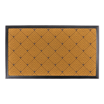 Ghi Non-Slip Geometric Doormat