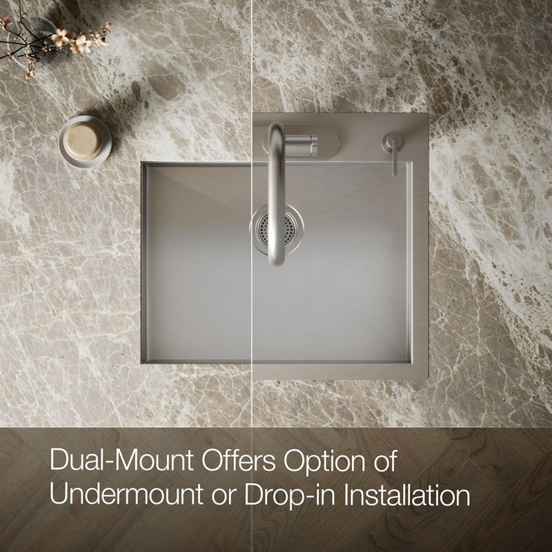 Vault 24-In X 18-1/4-In X 6-1/4-In Undermount Single-Bowl Kitchen Sink