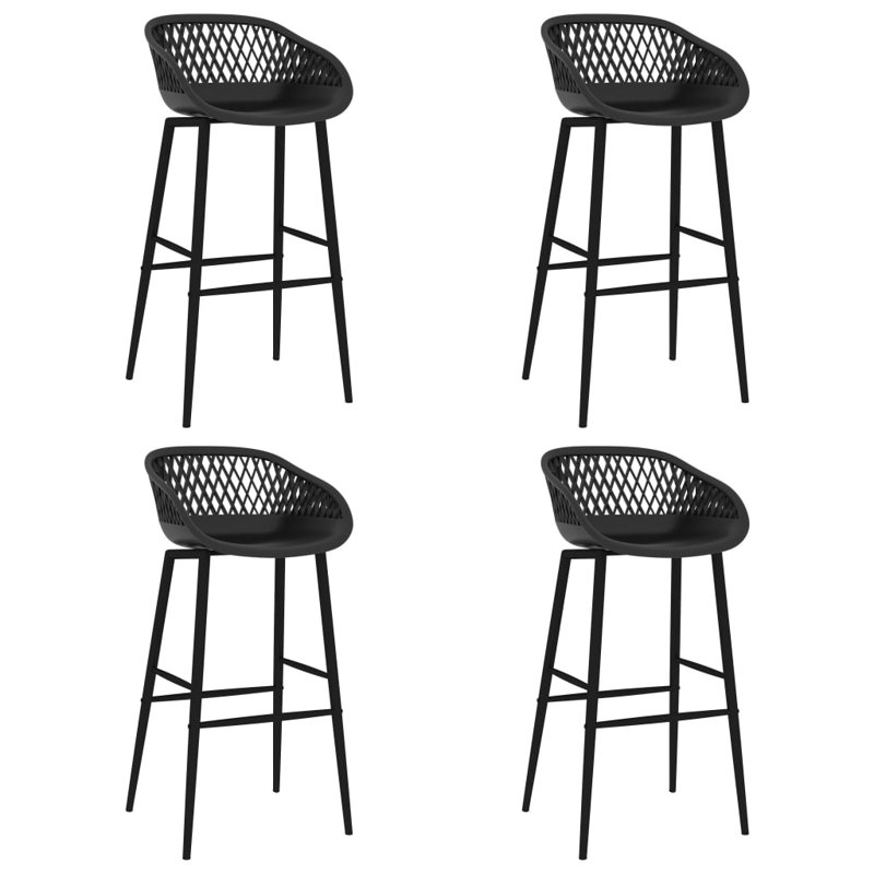Searle Counter Stool with Metal Frame, Black, Black