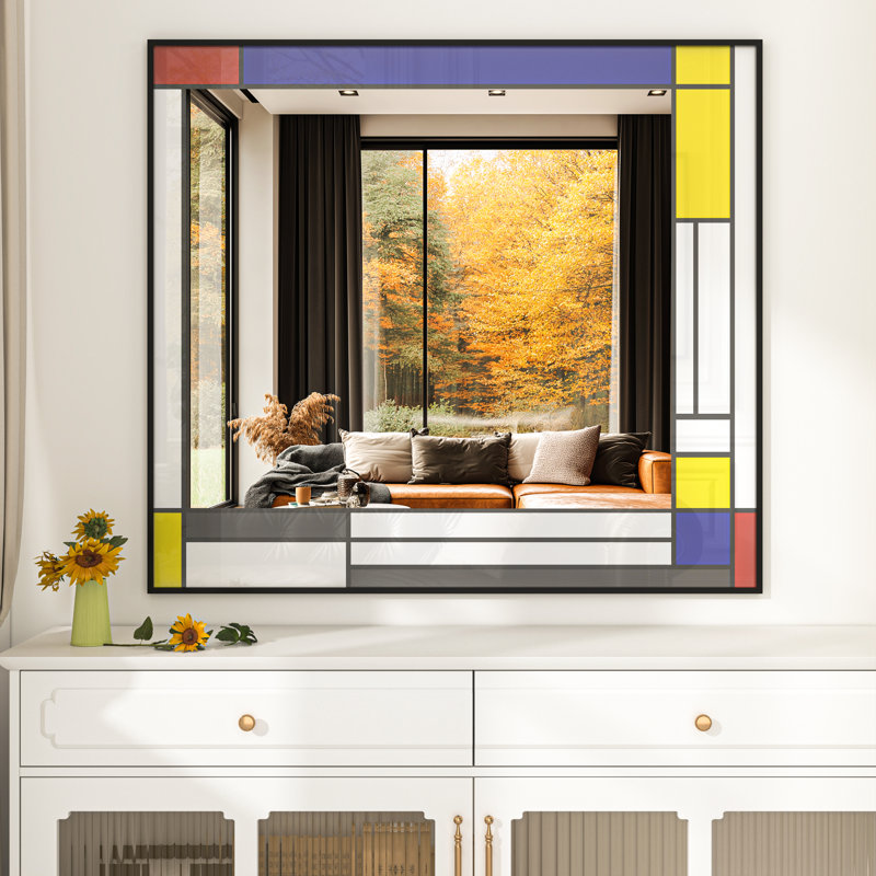 Miroir mural Ebern Designs, 39,5 po x 31,6 po, Coloré