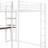 Full Size Loft Bed Metal Frame With Desk Shelves By RIDGEPOLE White-2022624970