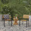 Chaise de patio en bois et métal (ensemble de 2)