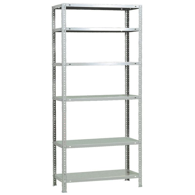 90cm W Steel Shelving Unit, White, 200cm H x 90cm W x 50cm D