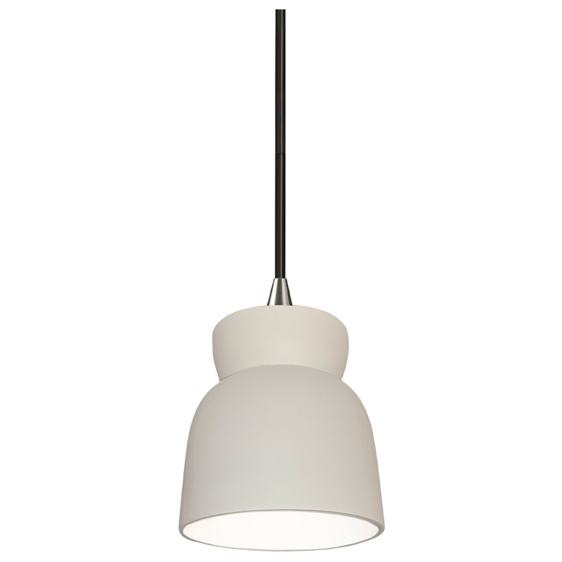 Luminaire suspendu simple en forme de sablier à DEL Sadaris, Bisque, Nickel brossé