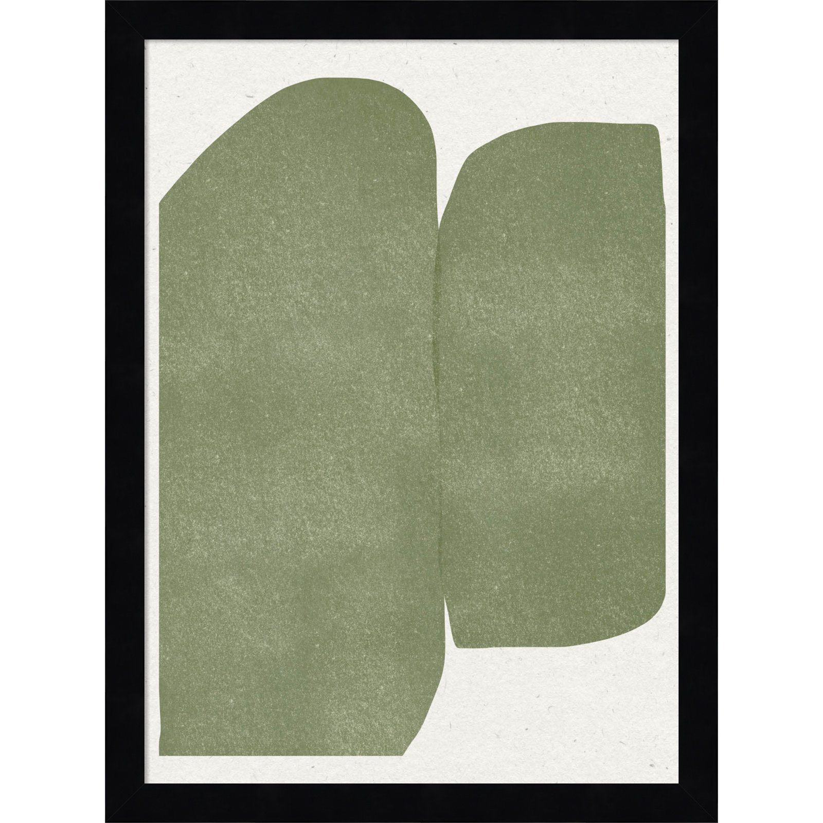 Rooney "Green Paper Cut Modern" Print, Black, 17" H x 13" W