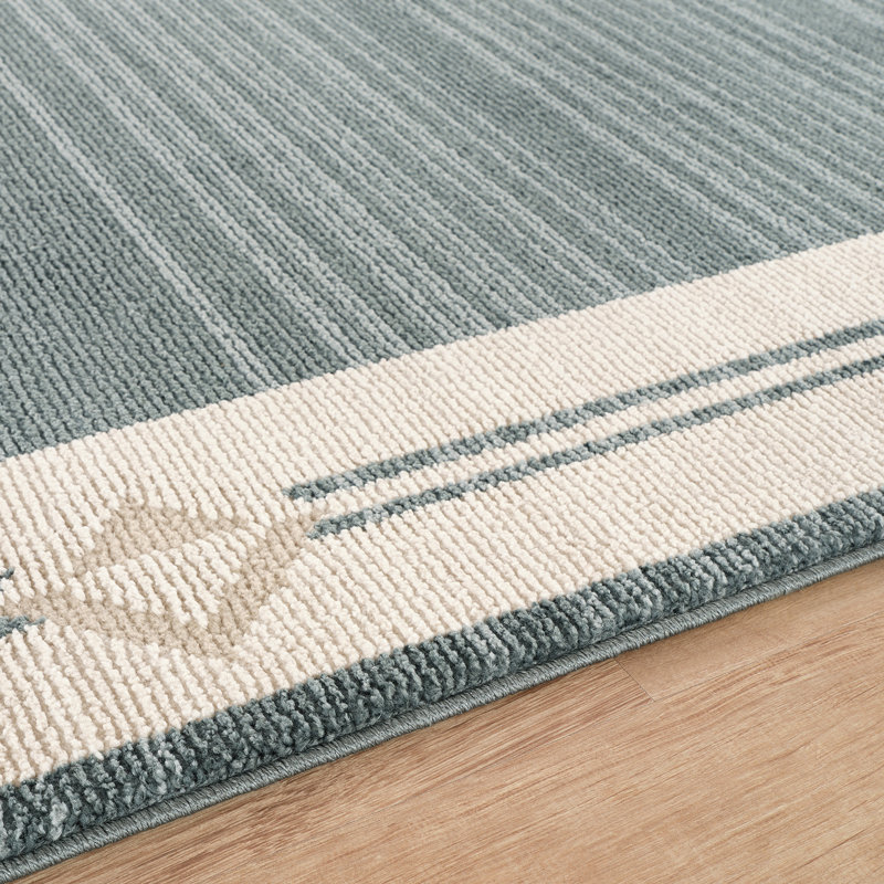 Fifth Avenue Gilded Border Rug, Blue,Off-White,Beige,Medium Gray, Rectangle 200 x 275 cm