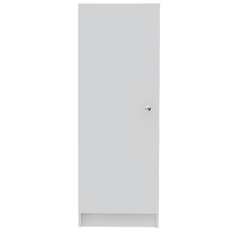 Armoire de rangement à porte simple avec quatre tablettes intérieures Belleria, Blanc