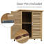 87x46.5x96.5cm Wooden Garden Storage Shed, Solid Fir Tool Cabinet with Asphalt Roof & Double Doors, Natural
