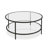 Sivil 36" Wide Round Coffee Table with Glass Top in Blackened Bronze-1958594351