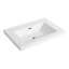 Lavabo de salle de bain 30 po en résine, blanc brillant et évier tendance