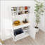 Armoire de rangement pour poubelle de cuisine de 67,7 pouces de hauteur avec 3 tablettes réglables, 2 tiroirs et 1 compartiment à poubelle inclinable pour espaces polyvalents
