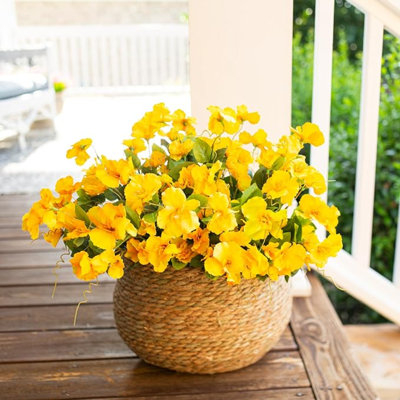 Faux fleurs artificielles d'extérieur pour la décoration estivale, 6 faisceaux de fleurs d'hibiscus en soie artificielle, résistant aux rayons UV, véritable hibiscus coloré pour jardinière