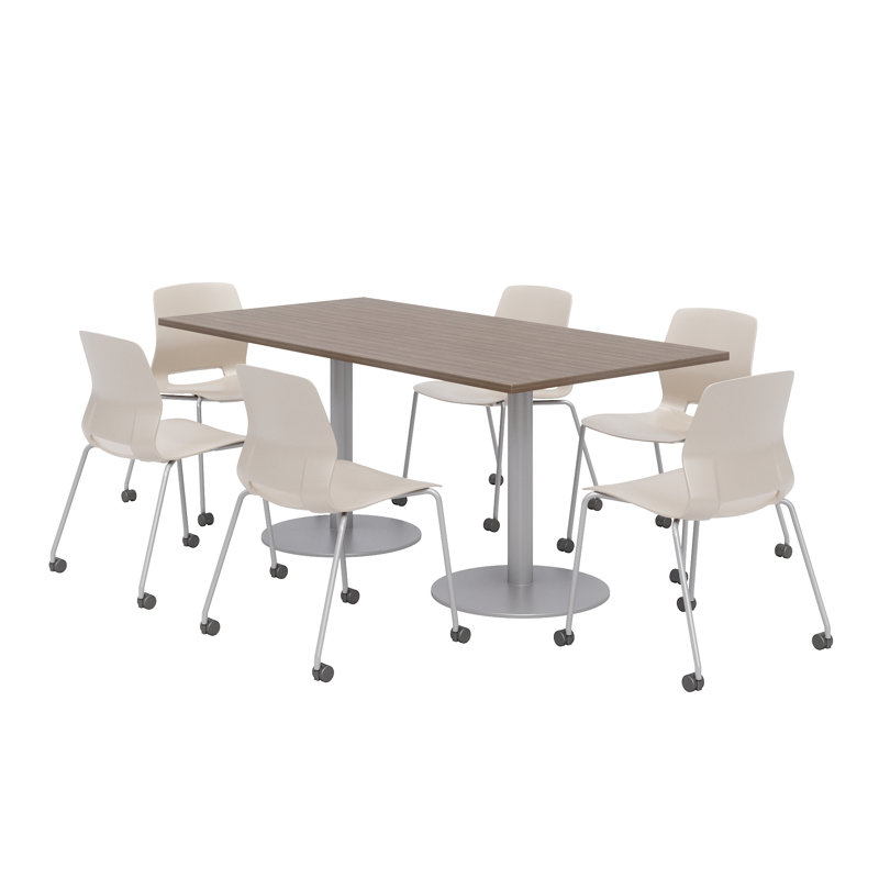 Ensemble de table de salle à manger rectangulaire 72 "et chaise, Teck studio, Marine