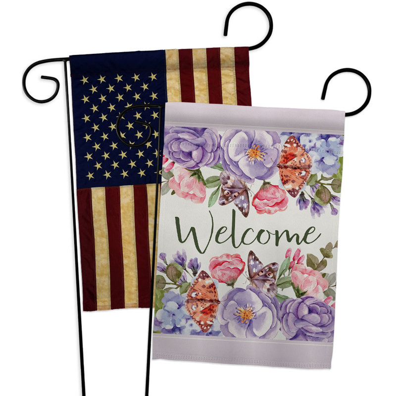 Drapeau de jardin coloré en polyester 18 x 13 po Bouquet coloré