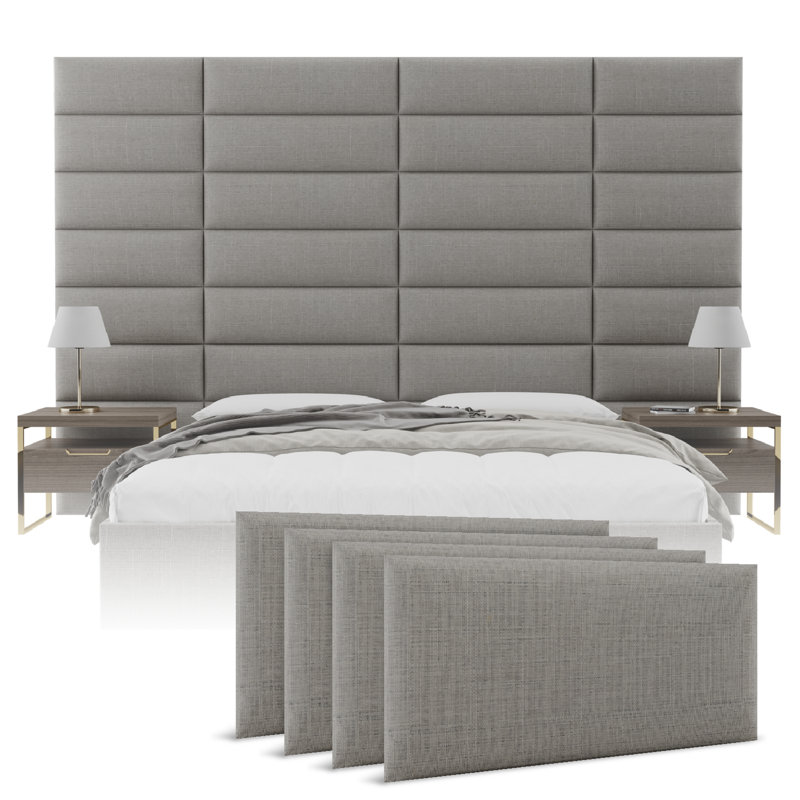 Upholstered Headboard, Small, Weave Moondust Grey