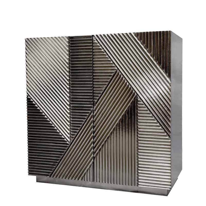Silver 2 Door Wooden Cabinet