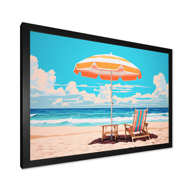 «Beach Chairs Dream I» sur toile, H 30 po x l 40 po x P 1,5 po, Cadre photo noir