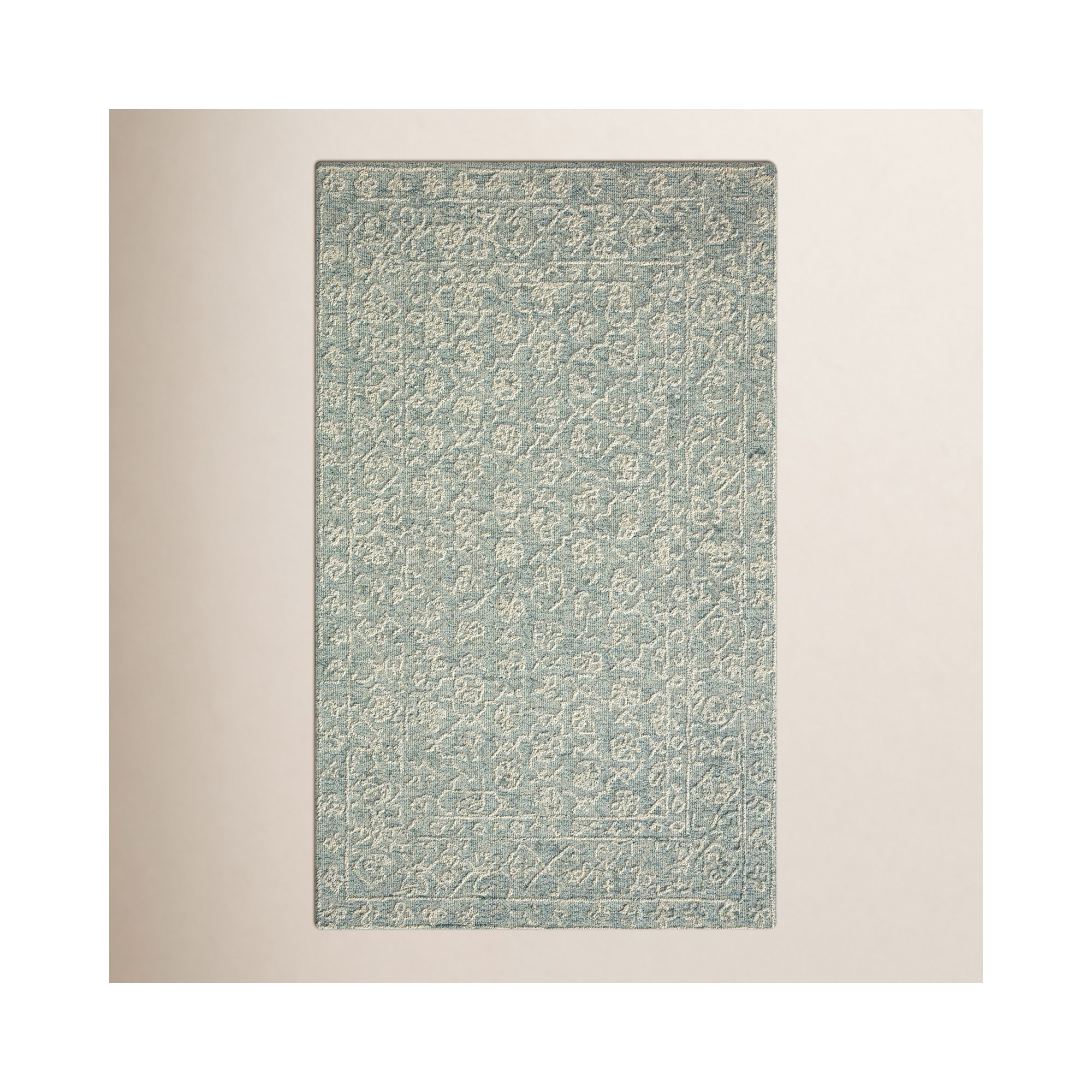 Millcreek Handmade Wool Ocean/Ivory Rug, Runner 2'6" x 9'9"