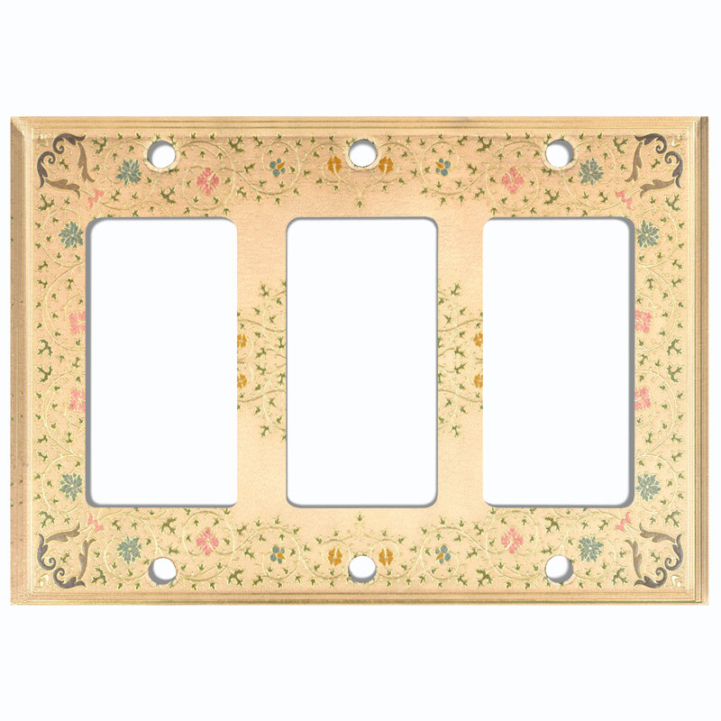 Patterned 3 - Gang Toggle Light Switch Standard Wall Plate