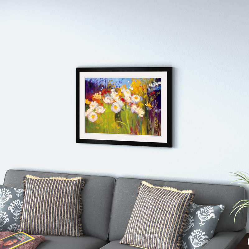 «Contemporary Meadow» - reproduction, H 20 po x l 26 po x P 1 po, Cadre noir