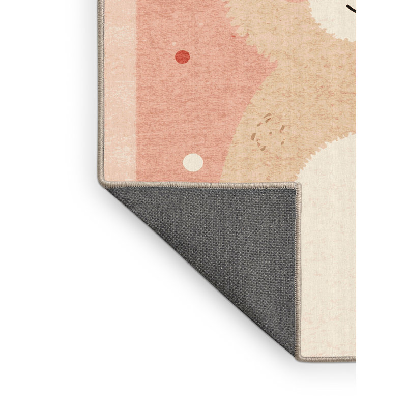Soft Plush Faye Christmas Modern & Contemporary Abstract Area Rug in Beige – Beige Binding, 8x10