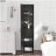 Grande armoire de rangement étroite avec 3 tablettes réglables, une porte et une conception compacte pour les petits espaces dans le salon, la cuisine, la buanderie et la chambre à coucher-250018913
