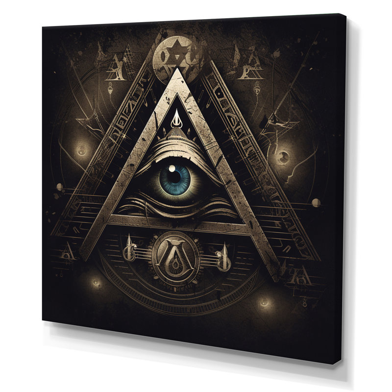 «The All Seeing Divine Eye Illuminati I», reproduction sur toile, Toile tendue, H 16 po x l 16 po x P 1 po