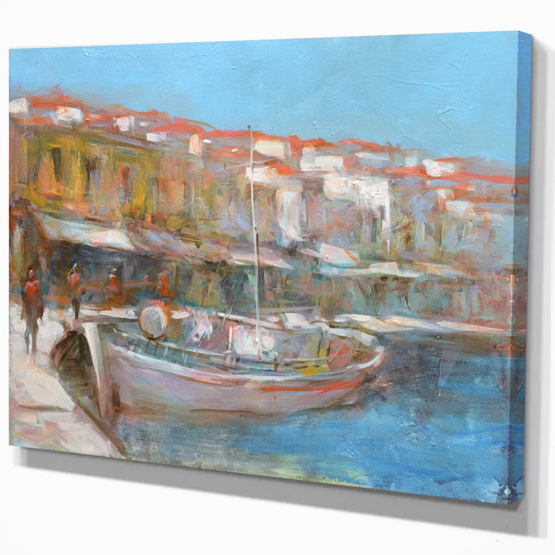 « pêche bateau », impression, H 20 po x l 20 po x P 1 po, Toile tendue