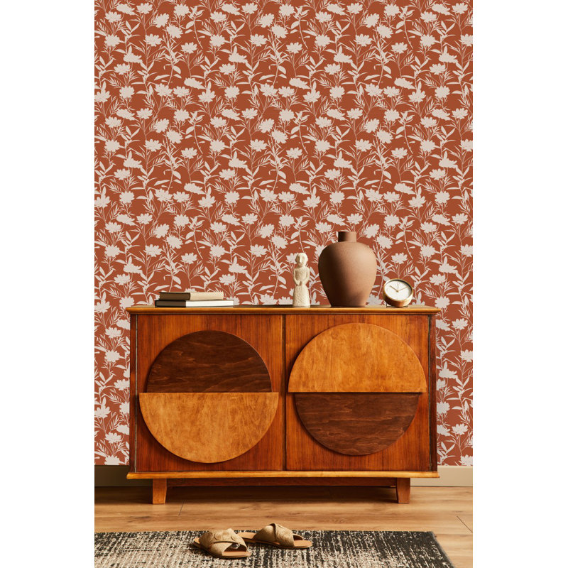 Panneau de papier peint floral L 10,4 pi x l 25 po