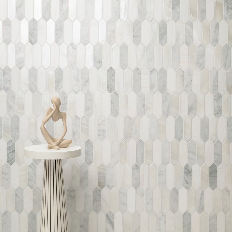 Sovereign Spire 10 in. x 14 in. Glass Stone Blend Mosaic Wall Tile