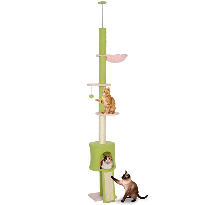 Tour pour arbre à chat, du sol au plafond, hauteur réglable 87 po - 94,5 po