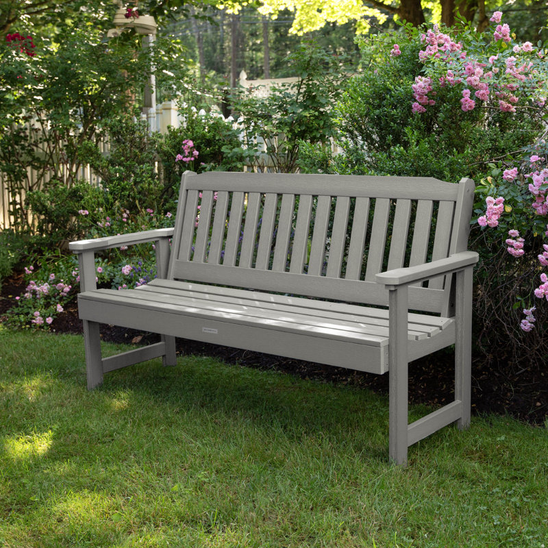 Banc de jardin en plastique Arbnora, Gris havre