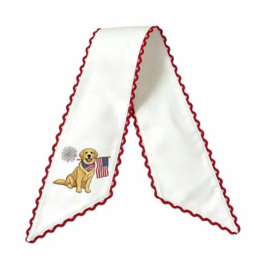 Décoration de fête patriotique, ceinture de couronne rouge, blanc, bleu, avant, ruban, maisons de campagne, décor du 4 juillet 3,93 x 55,11 po