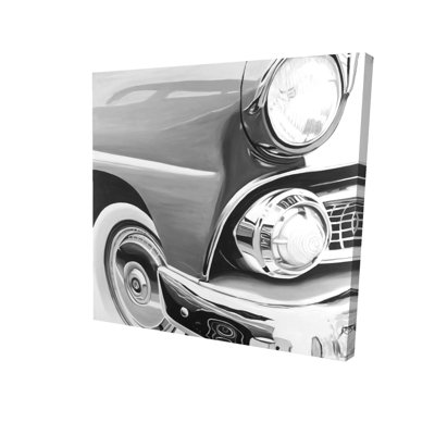 White Monochrome Canvas - Beautiful Old Car Home Decor