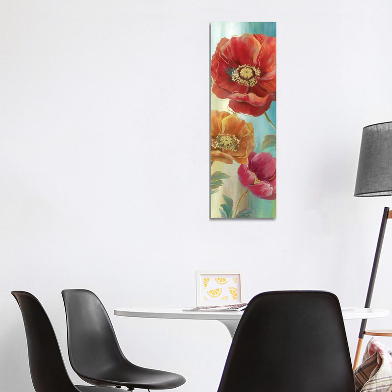 Poppy Panel Red II by Nan - Wrapped Canvas Panoramic Painting, 121.92cm H x 40.64cm W x 1.91cm D