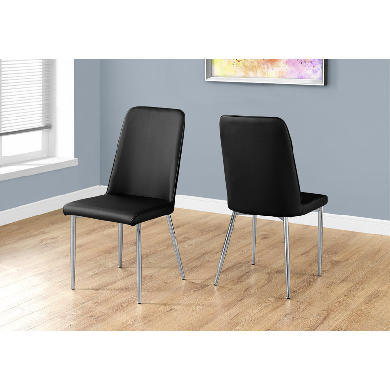 Chaise de salle à manger, ensemble de 2, d'appoint, rembourrée, de cuisine, Noir