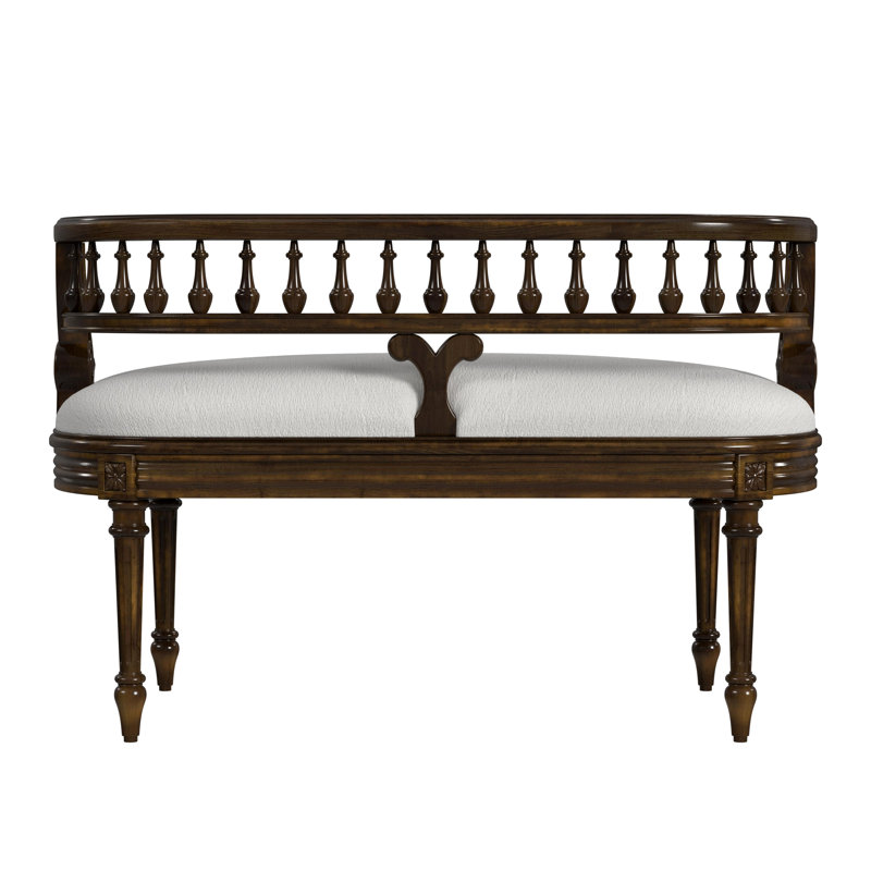 Hathaway 37" Upholstered Bench, Antique Cherry