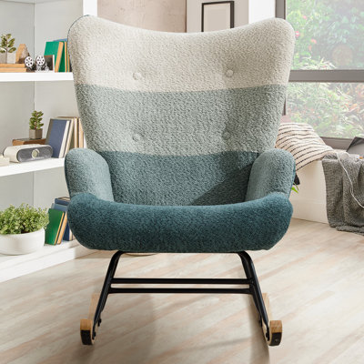 Fauteuil d'appoint moderne en patchwork avec accoudoirs et pieds en bois massif, canapé d'appoint Mid-Century moderne, fauteuil en tissu pour salon, studio de chambre à coucher, fauteuil d'appoint confortable pour lit, vert