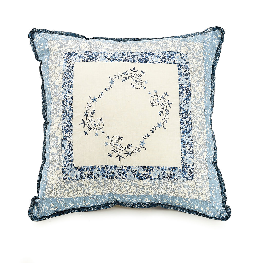 Simona Farmhouse/Country Square Embroidered Pillow Modern Heirloom