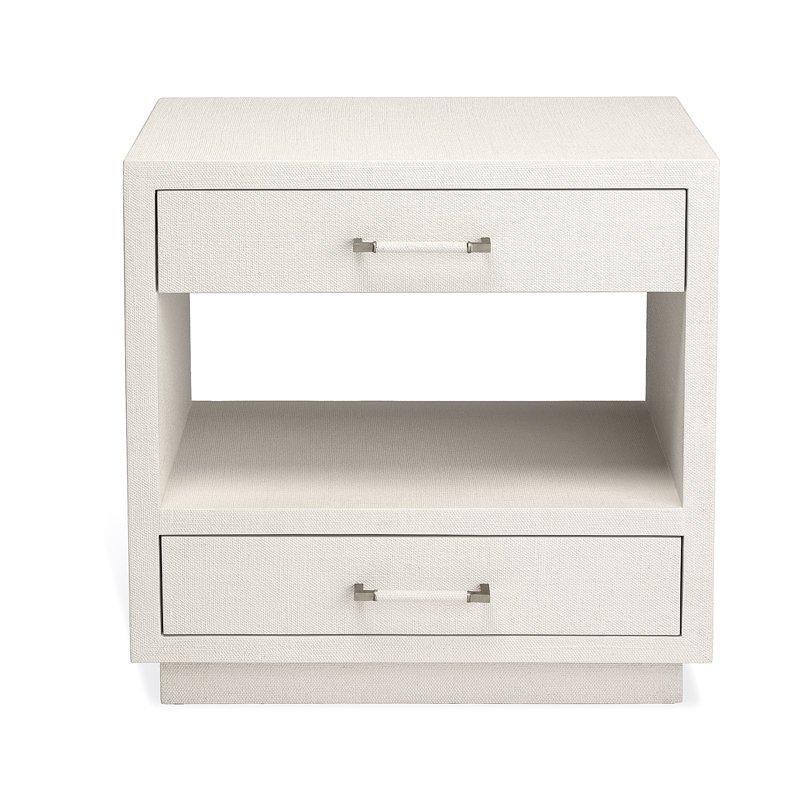 Table de chevet 2 tiroirs Taylor, Blanc naturel
