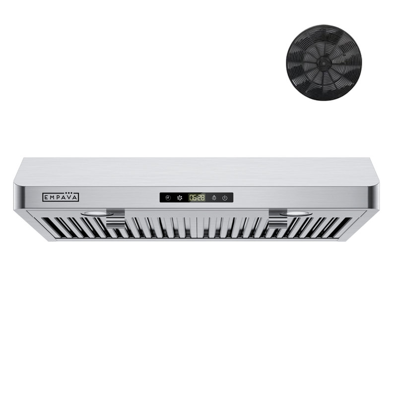 Ultrathin Series, 30 in. 300 CFM ETL Certified Ductless Under Cabinet Range Hood for Compact Kitchen with Soft Touch Controls - Carbon Filter – 3 Speeds Fans in Stainless Steel