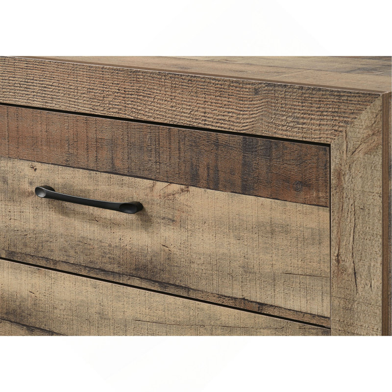 Ensemble de meubles de chambre à coucher à 1 commode en bois de style rustique avec 5 tiroirs