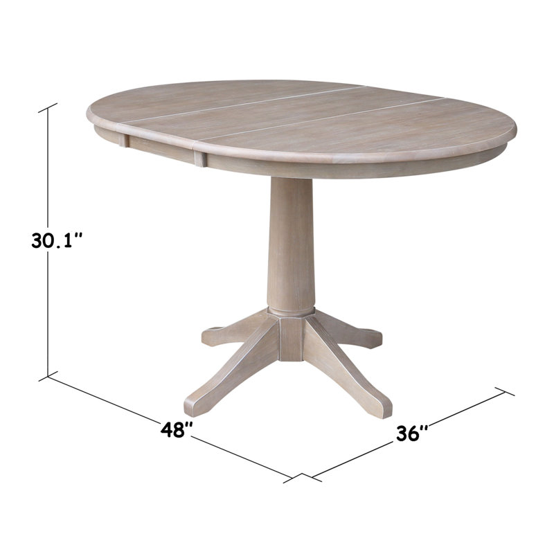 Ensemble de salle à manger extensible Deriya, Taupe gris délavé, 5 pièces : 1 table, 4 chaises